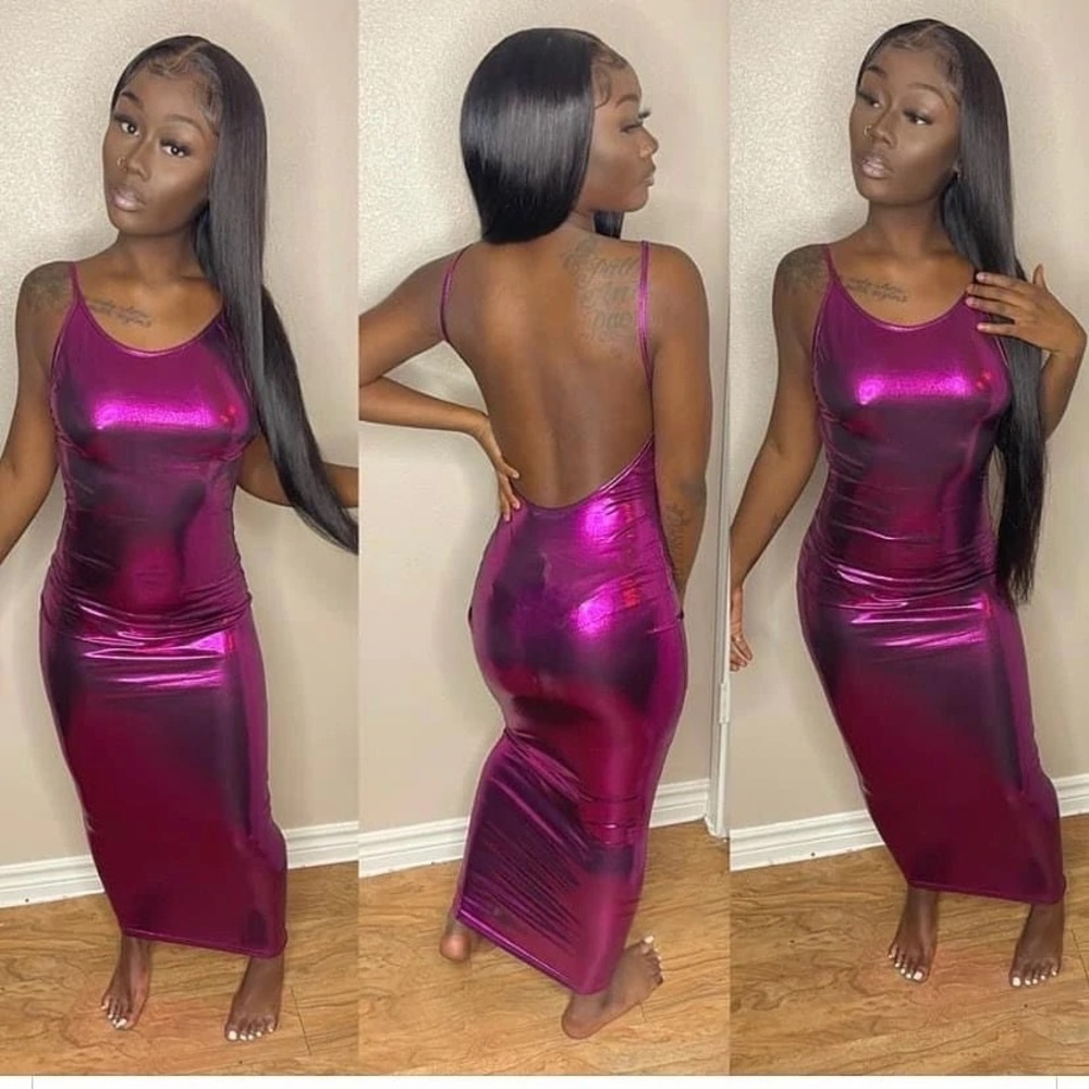 Womens Purple body con dress